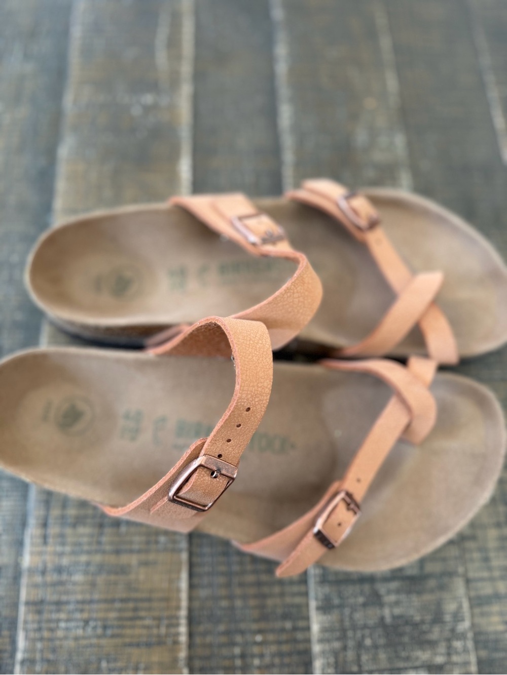 Birkenstock women's Metallic Peach-Strap Sandals - Picture 4 of 5